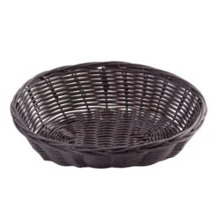 TableCraft 1474 Brown 9" X 6" Oval Woven Plastic Basket - Dozen