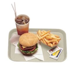 Cambro 1418FF106 Light Peach 14 X 18" Fast Food Tray - Dozen