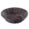 TableCraft 1475 Brown 8-1/2" Round Woven Plastic Basket - Dozen