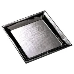 American Metalcraft HMSQ18 18" Square Hammered S/S Tray