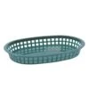 TableCraft 1076FG Forest Green Oval Chicago Platter Basket - Dozen