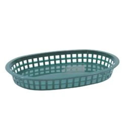 TableCraft 1076FG Forest Green Oval Chicago Platter Basket - Dozen