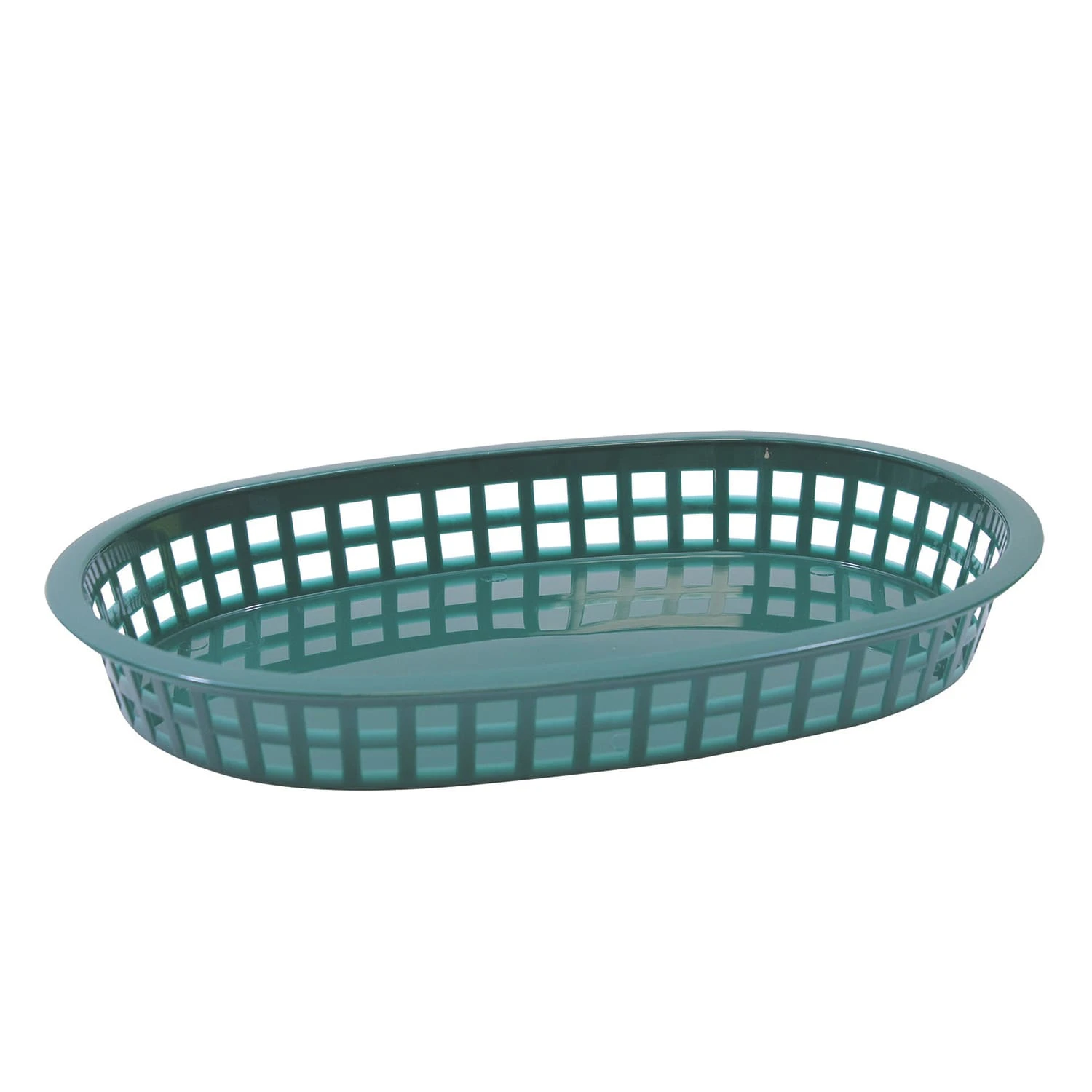 TableCraft 1076FG Forest Green Oval Chicago Platter Basket - Dozen 1 TableCraft 1076FG Forest Green Oval Chicago Platter Basket - Dozen