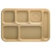 Cambro 10146CW133 Camwear Beige 6-Compartment Serving Tray - 24 / CS