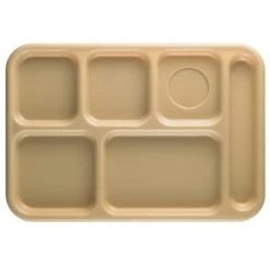 Cambro 10146CW133 Camwear Beige 6-Compartment Serving Tray - 24 / CS