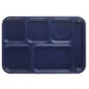 Cambro BCT1014186 Navy Blue Budget 6-Compartment School Tray - Dozen