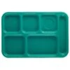 Cambro BCT1014414 Teal Budget 6-Compartment School Tray - Dozen