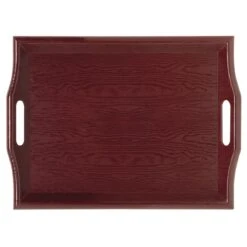 G.E.T. RST-1815-1-M Mahogany Plastic Room Service Tray - 6 / CS