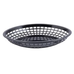 TableCraft 1084BK Black 11-3/4" Jumbo Oval Basket - Dozen