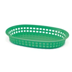 TableCraft 1076G Green 10-1/2" Chicago Platter Basket - Dozen