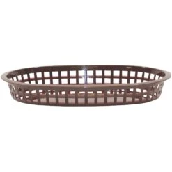 TableCraft 1076BR Brown 10-1/2" Chicago Platter Basket - Dozen