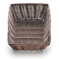 TableCraft 1472 Brown 9" X 6" Rectangular Woven Plastic Basket - Dozen