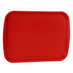 Traex 1014-02 Red Plastic 10 X 14 Fast Food Tray - Dozen