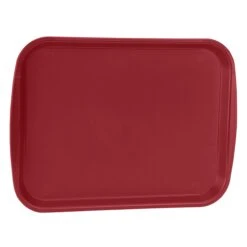 Traex 1418-21 Burgundy Plastic 14 X 18 Fast Food Tray - Dozen