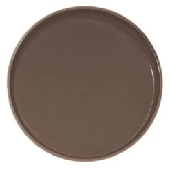 Cambro PT1400167 Brown 14" Round Non-Skid Polytread Tray