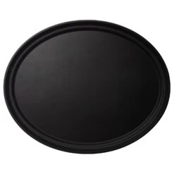 Cambro 2500CT110 Camtread Black 19" X 23" Oval Tray