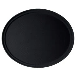 Cambro 2900CT110 Camtread Black 24" X 29" Oval Tray