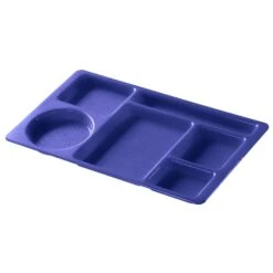 Cambro 915CW168 Camwear Blue 8-3/4" X 15" 6-Comp. School Tray - Dozen