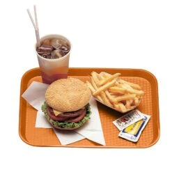 Cambro 1216FF166 Orange 12" X 16" Fast Food Tray - Dozen