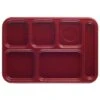 Cambro 10146CW416 Camwear Cranberry 6-Comp Serving Tray - 24 / CS