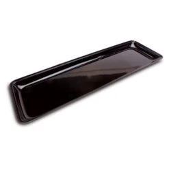 Delfin TRC-3010-10 30" X 10" X 1" Black Rectangular Market Tray