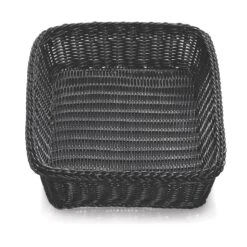 TableCraft M2493 Ridal Collection Rectangular Black Hand-woven Basket
