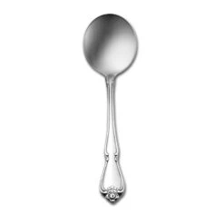 Oneida 2552SBLF Arbor Rose S/S 5.75" Bouillon Spoon - Dozen