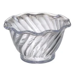 Gessner 0345 CLEAR SAN Plastic Swirl 5 Oz. Dessert Bowl - 24 / CS