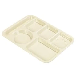Carlisle P61425 Left-Handed 6-Compartment Tan Tray - 24 / CS