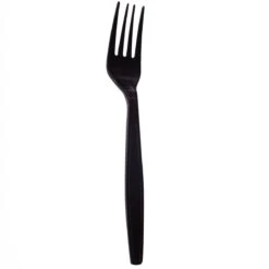 Darling Food Service Black Heavy-Weight Polystyrene Fork - 1000 / CS