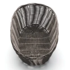 TableCraft 1476 Brown 10" X 6-1/2" X Oval Woven Plastic Basket - Dozen