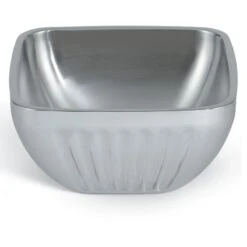 CARLISLE Vollrath 47681 S/S Fluted Square 1.8 Quart Double Wall Serving Bowl