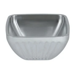 CARLISLE Vollrath 47682 S/S Fluted Square 3.2 Quart Double Wall Serving Bowl