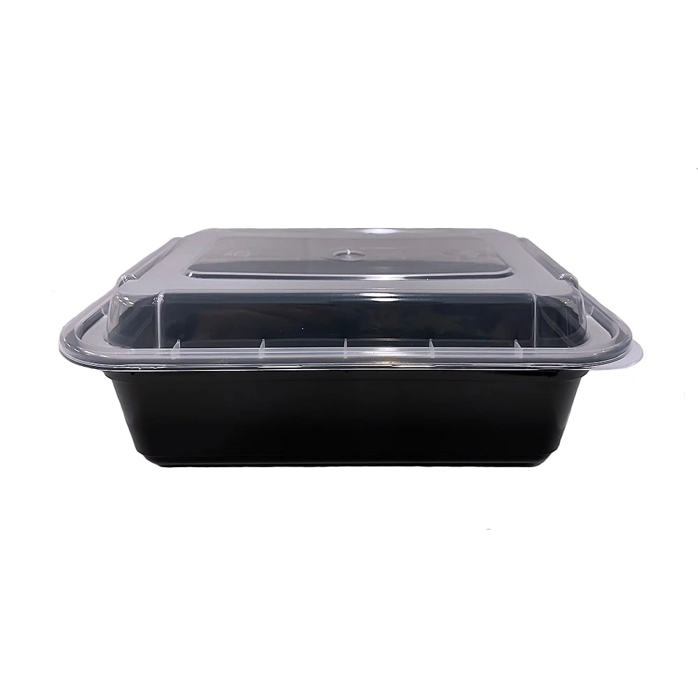 Darling Food Service Black 24 Oz. Rectangular Container - 150 / CS 1 Darling Food Service Black 24 Oz. Rectangular Container - 150 / CS