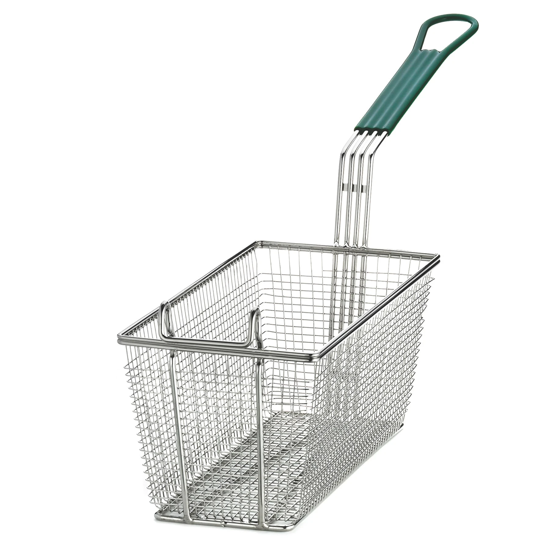 TableCraft 42 13-3/8 X 6-1/2" Mesh Fry Basket With Green Handle 1 TableCraft 42 13-3/8 X 6-1/2" Mesh Fry Basket With Green Handle