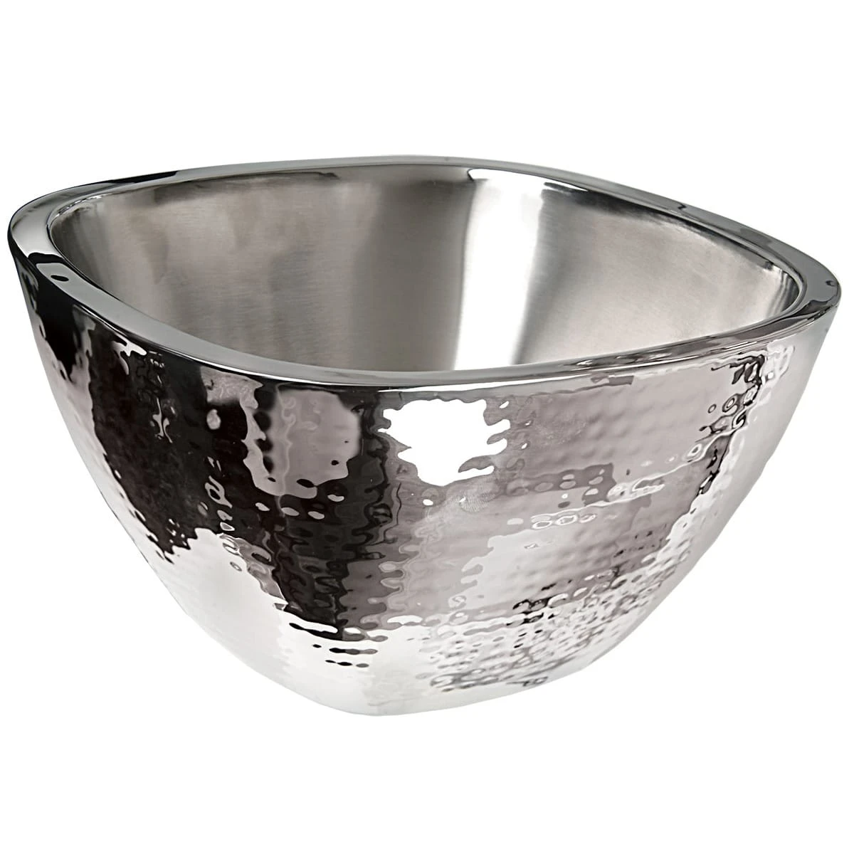 Eastern Tabletop 9329 Hammered 4 Quart Square Insulated Salad Bowl 1 Eastern Tabletop 9329 Hammered 4 Quart Square Insulated Salad Bowl
