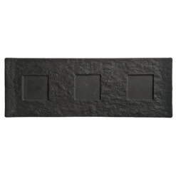 Libbey World® Tableware FS-27 Faux Slate Tray With 3 Wells - 12 / CS
