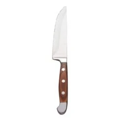 World Tableware 200 1522B Brown Handle Jumbo 9.38" Steak Knife - Dozen