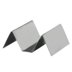 World Tableware TAT-50 Satin S/S 1-2 Compartment Taco Tray - 12 / CS