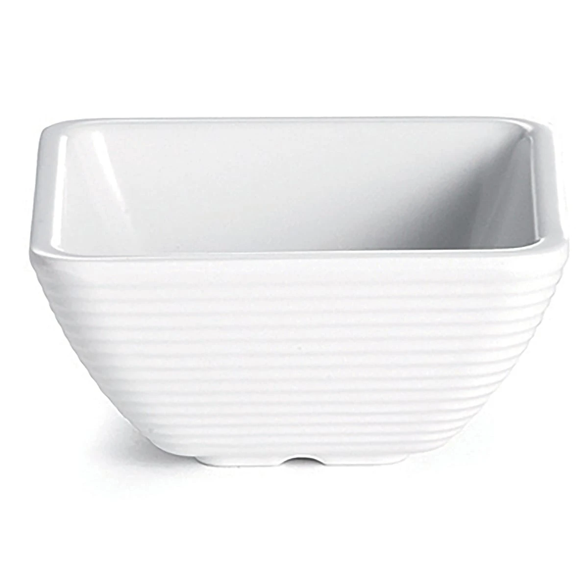 TableCraft RAMS3W White Melamine 3 Oz. Square Ribbed Ramekin - 12 / CS 1 TableCraft RAMS3W White Melamine 3 Oz. Square Ribbed Ramekin - 12 / CS