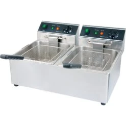 Darling Food Service S/S Electric Double Pot 30 Lb. Countertop Fryer