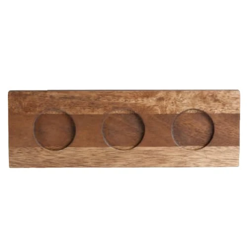 Creations 6525T183 9" X 3.5" 3-Well Wood Underliner - 12 / CS 1 Creations 6525T183 9" X 3.5" 3-Well Wood Underliner - 12 / CS