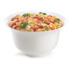 Tablecraft® CW3140W White Round 5.5 Qt. Tulip Salad Bowl