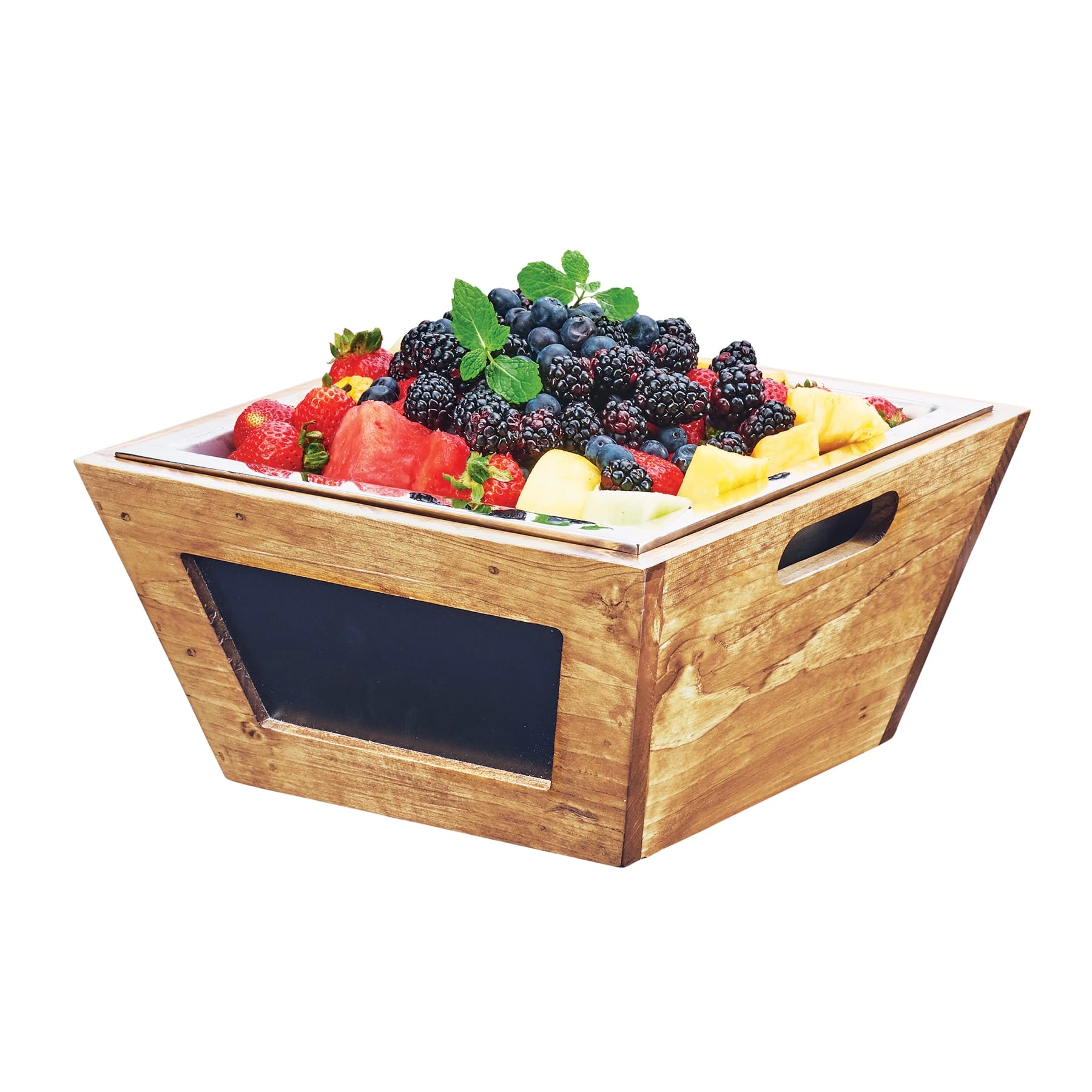 Cal-Mil 3593-10-99 Madera 10 X 10" Bowl With Chalkboard Sign 1 Cal-Mil 3593-10-99 Madera 10 X 10" Bowl With Chalkboard Sign