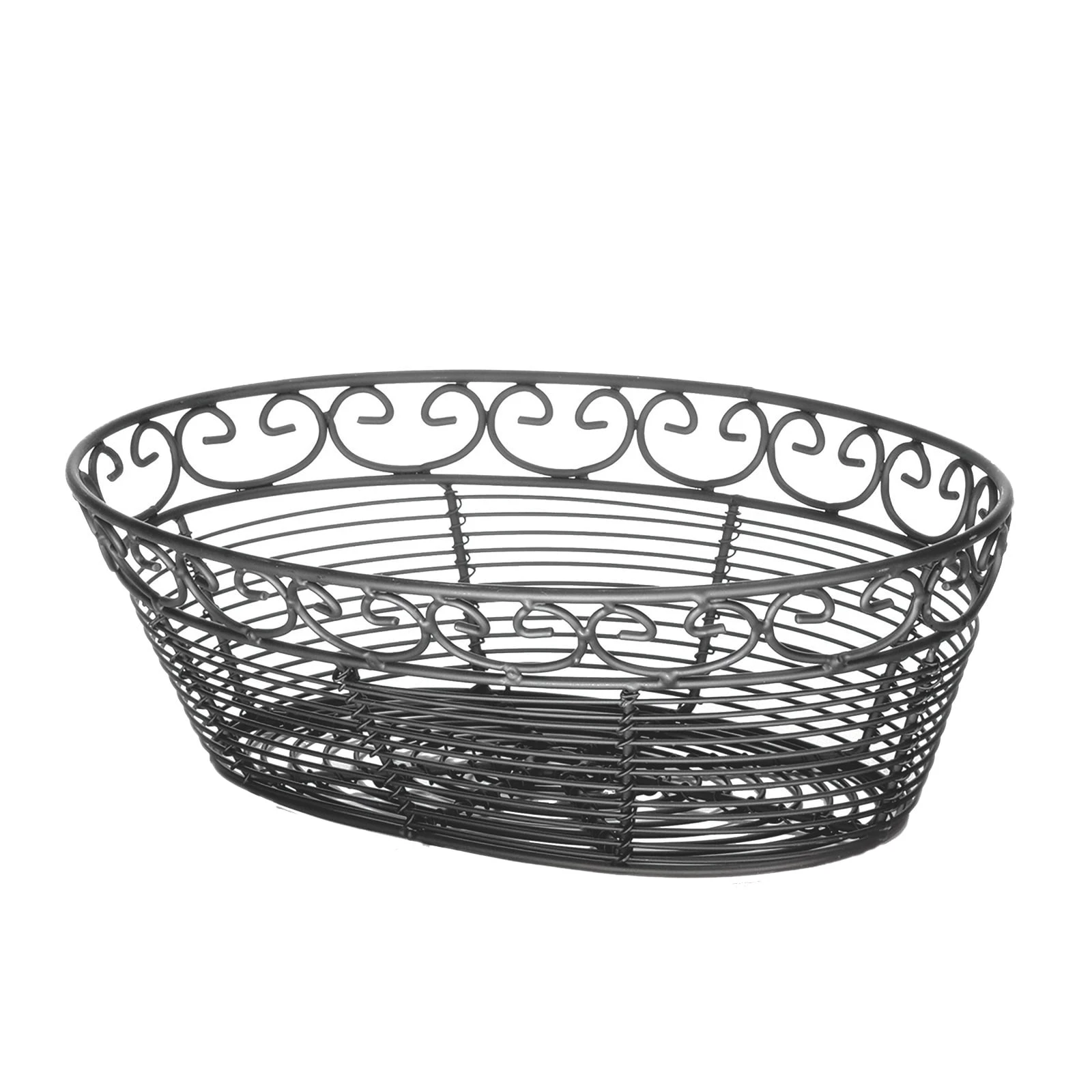 TableCraft BK27410 Mediterranean Collection Black 10 X 6.5 Oval Basket 1 TableCraft BK27410 Mediterranean Collection Black 10 X 6.5 Oval Basket