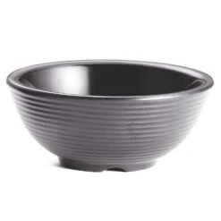 TableCraft RAM2RBK Black Melamine 2 Oz. Ribbed Ramekin - 12 / CS