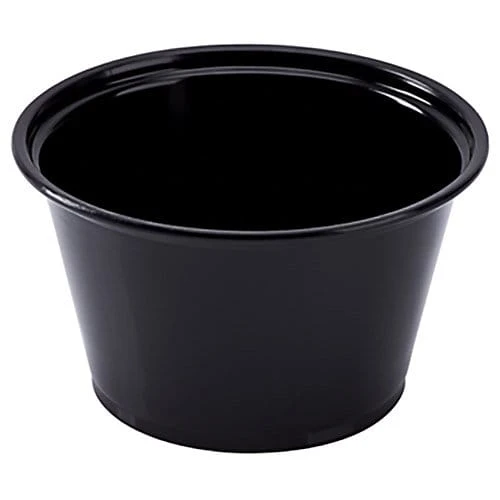 Darling Food Service Black 4 Oz. Polypropylene Portion Cup - 2500 / CS 1 Darling Food Service Black 4 Oz. Polypropylene Portion Cup - 2500 / CS