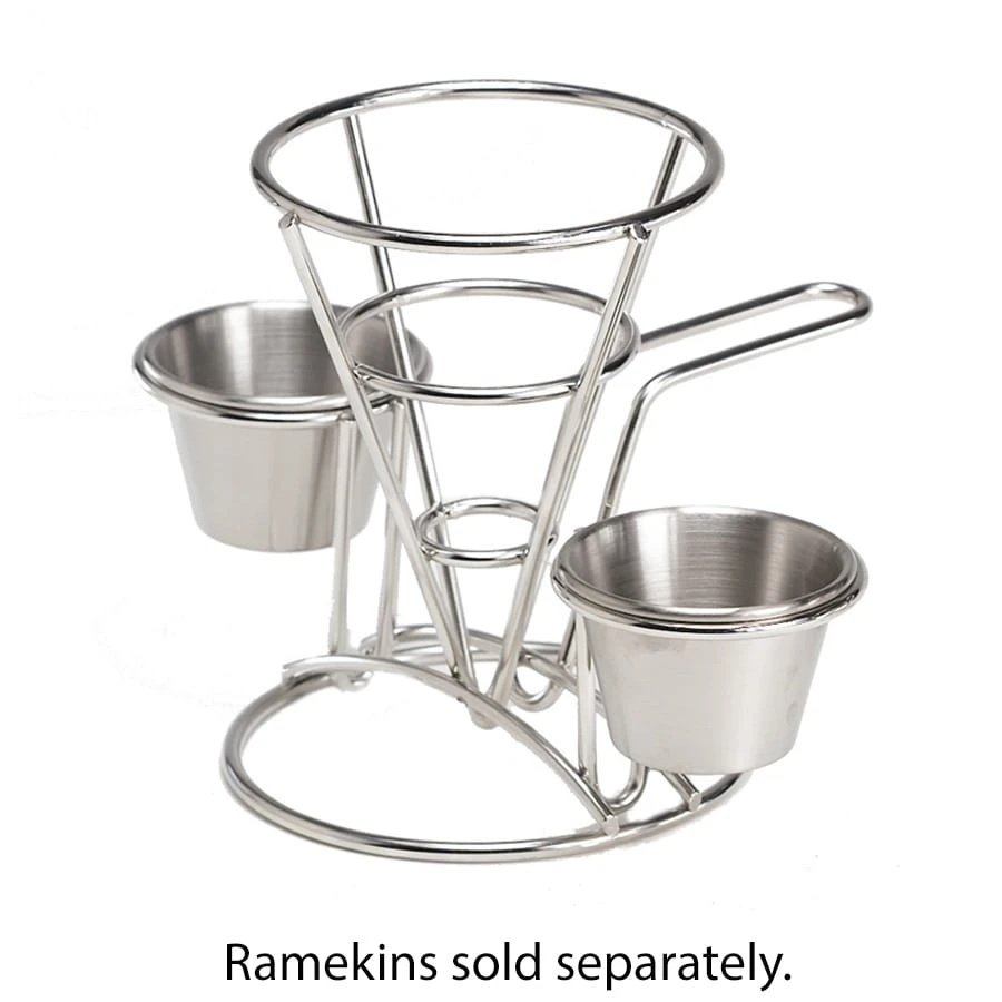 G.E.T. 4-96282 S/S 4.25" X 6" Fry Cone 2 Holders And Handle 1 G.E.T. 4-96282 S/S 4.25" X 6" Fry Cone 2 Holders And Handle