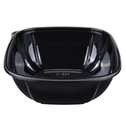 Darling Food Service Black PET 48 Ounce Square Bowl - 300 / CS