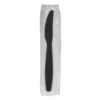 Darling Food Service Wrapped Black Plastic Knife - 1000 / CS